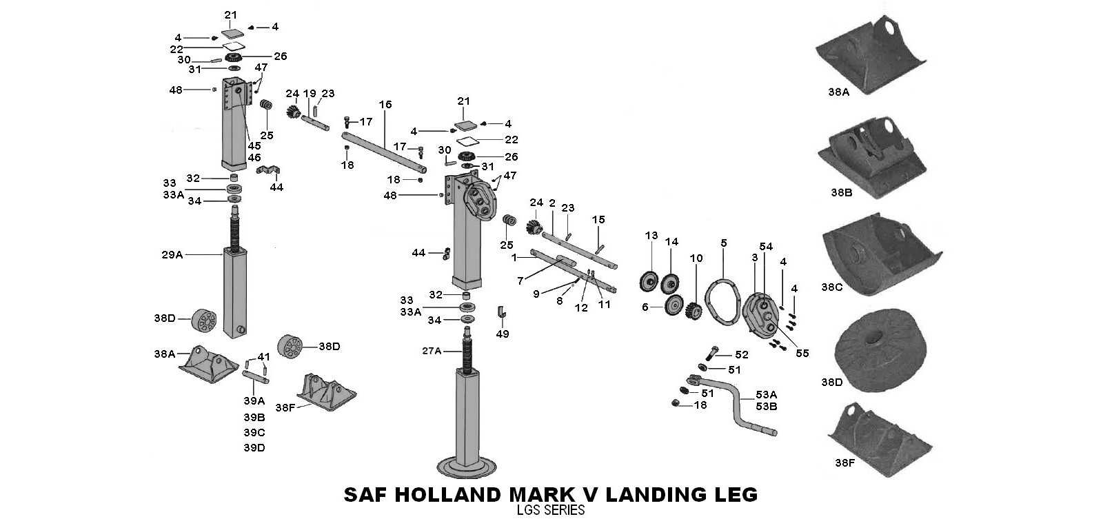 holland landing gear parts diagram