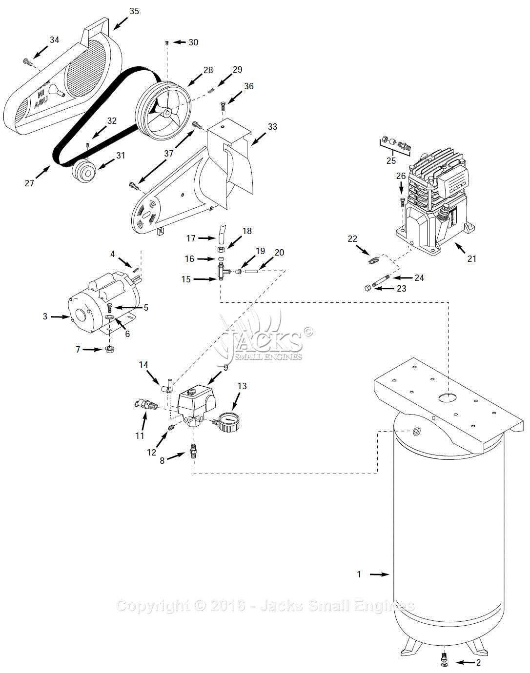 air compressor pressure switch parts diagram