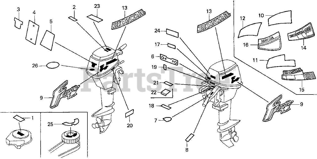 honda outboard parts diagram