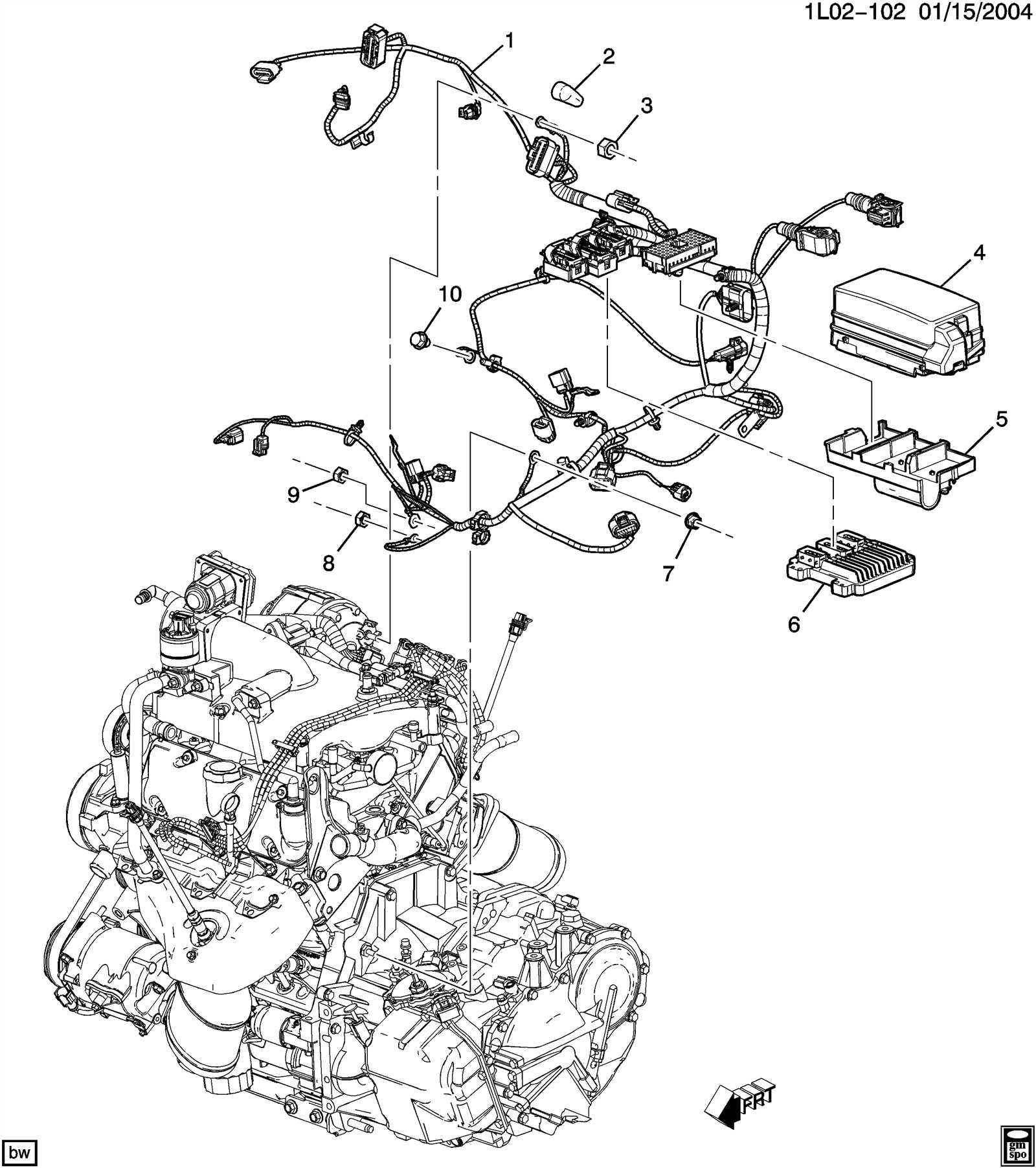 2006 chevy equinox engine parts diagram