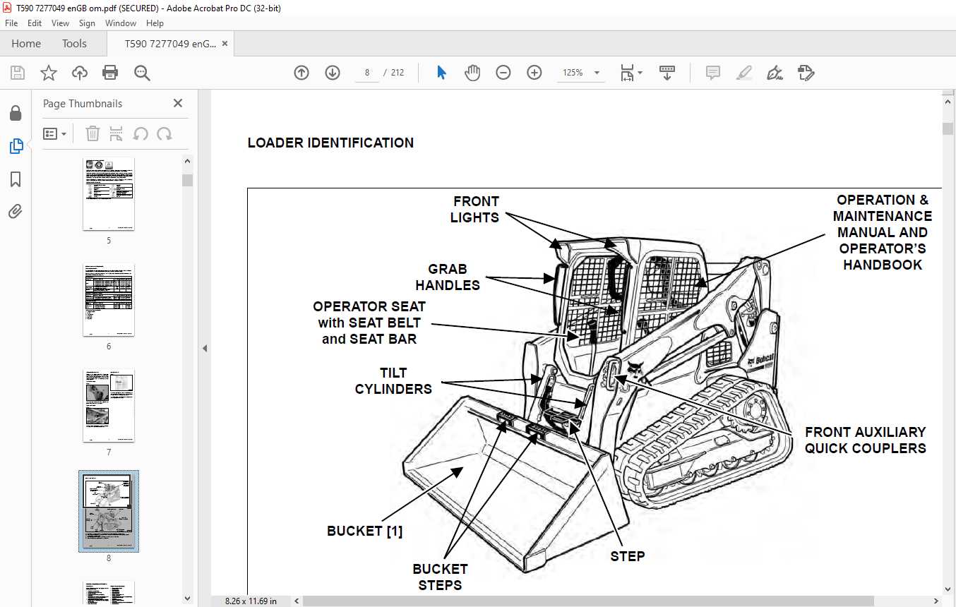 bobcat mini excavator parts diagram