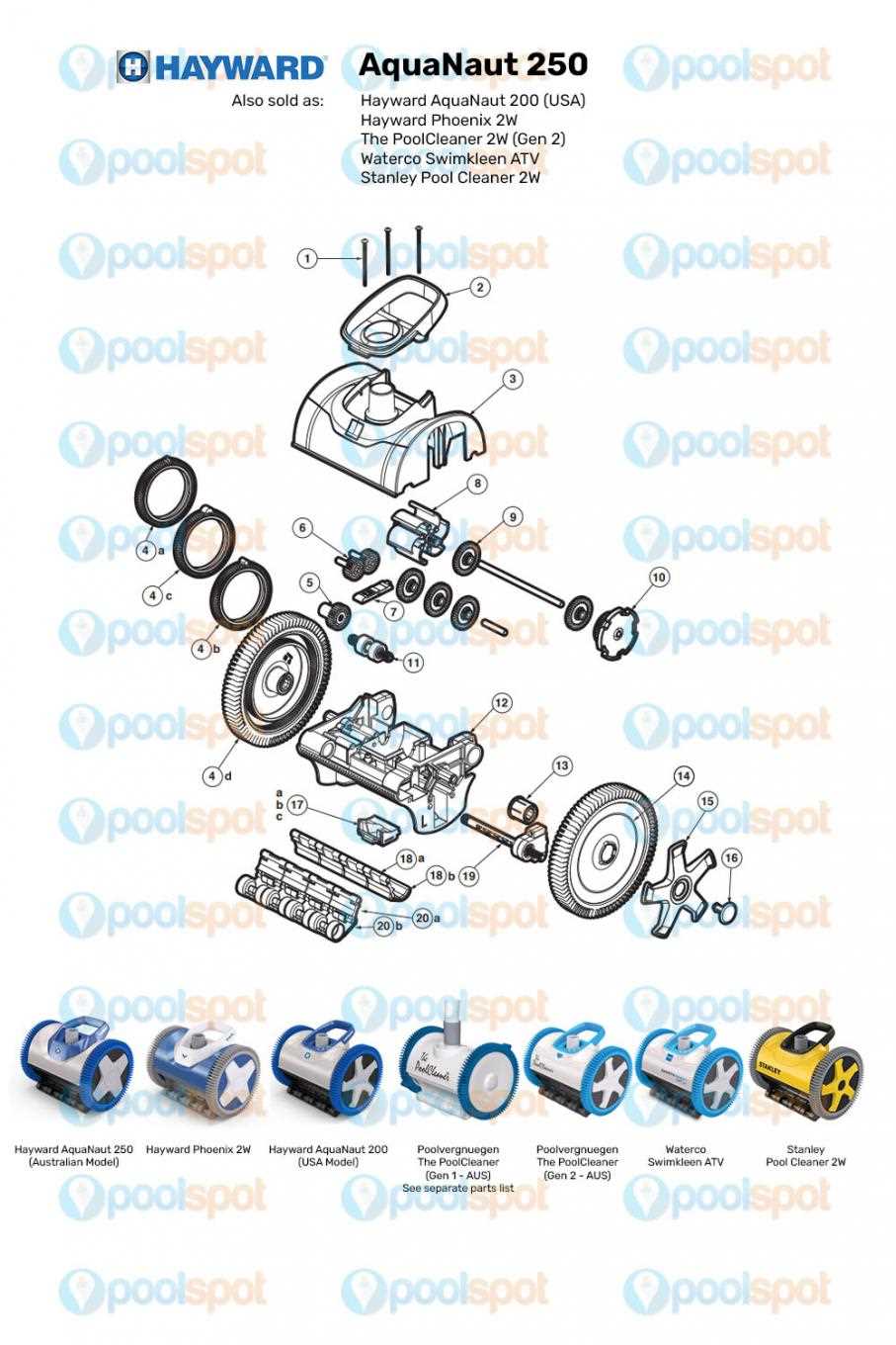 hayward pool vac parts diagram