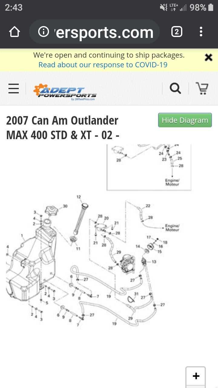 can am outlander 400 parts diagram