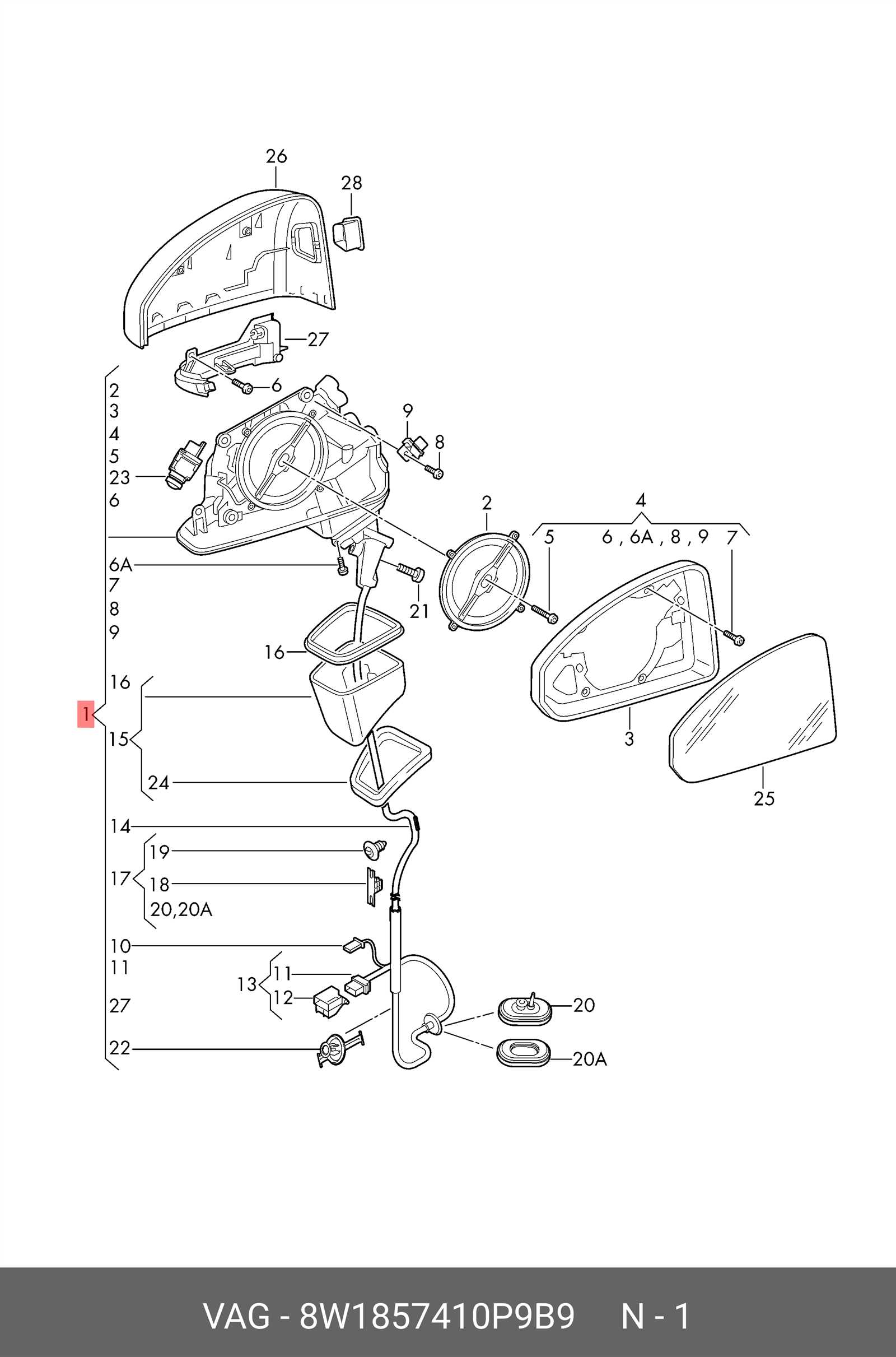 audi a3 body parts diagram