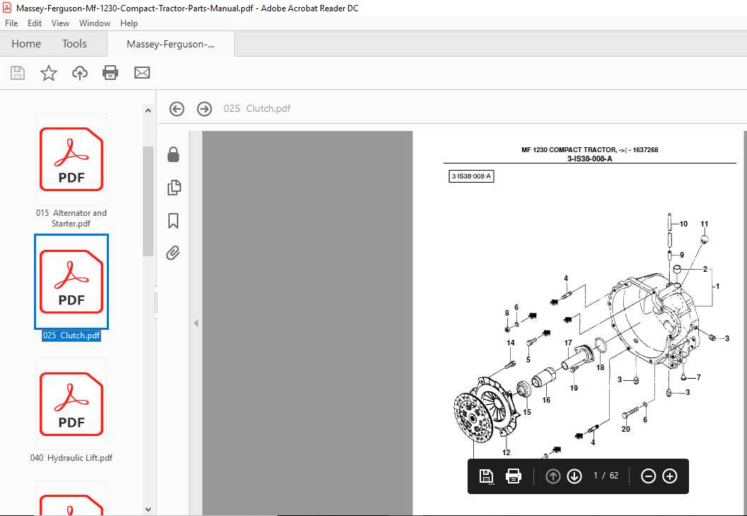 massey ferguson 360 parts diagram