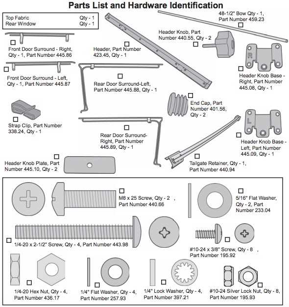 bestop parts diagram