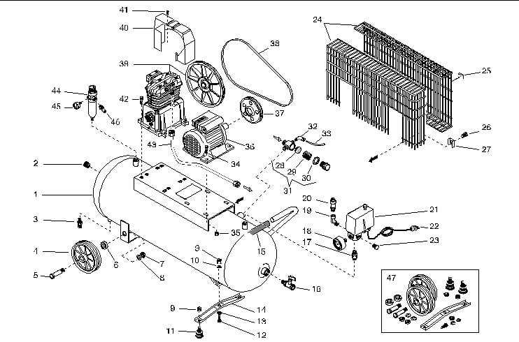 husky air compressor parts diagram