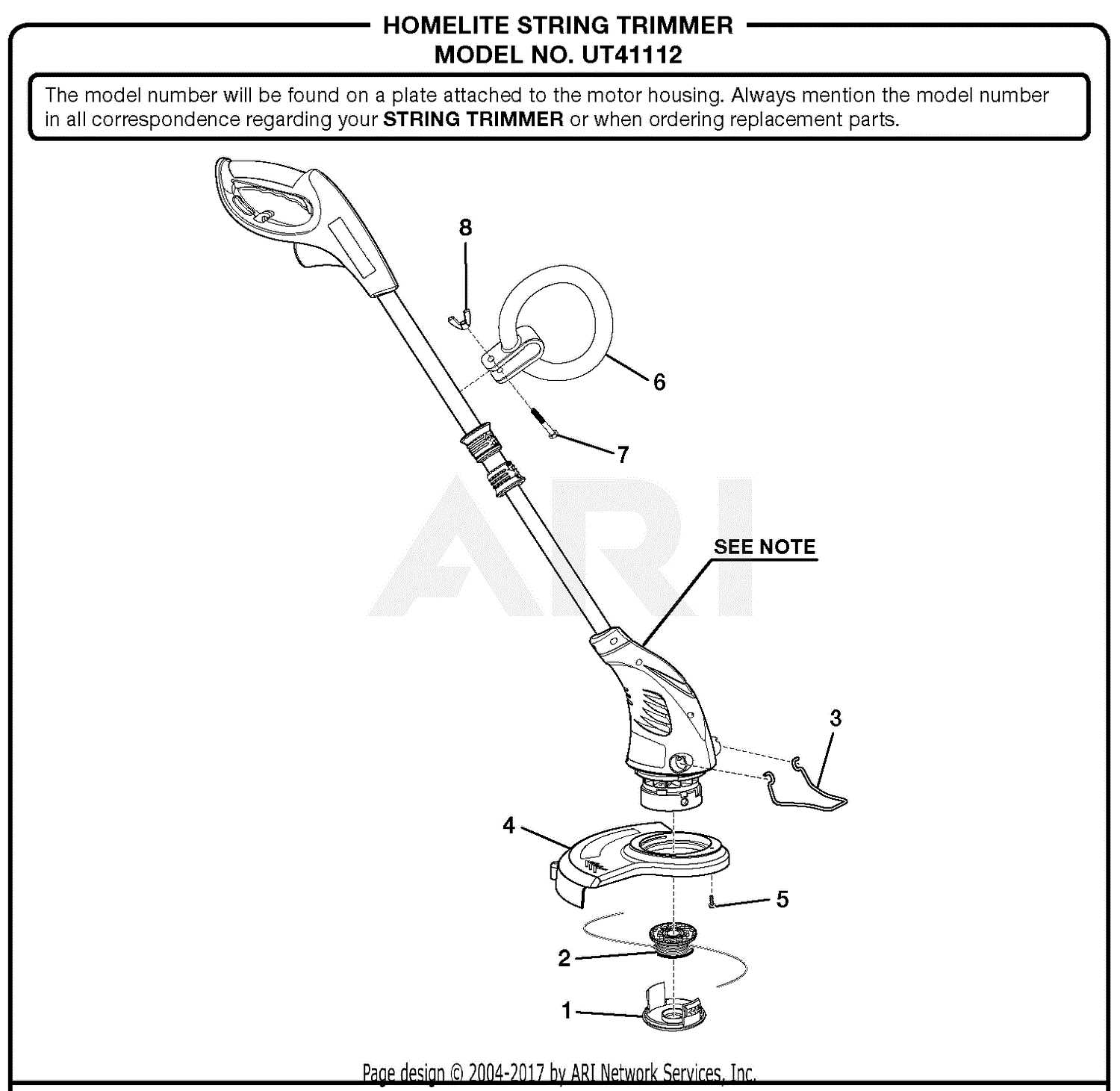 homelite string trimmer parts diagram