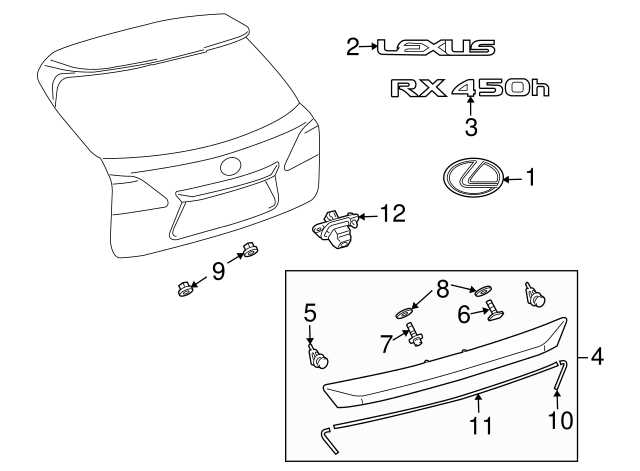 lexus rx 350 front bumper parts diagram