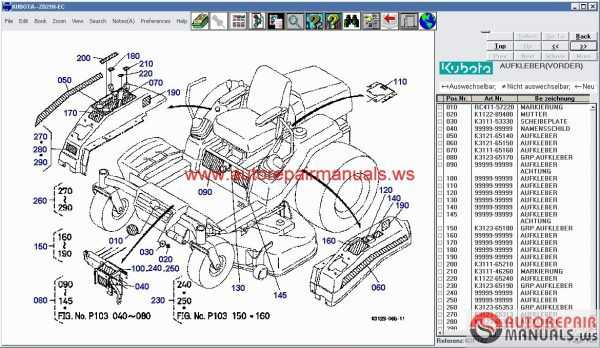 kubota gf1800 parts diagram