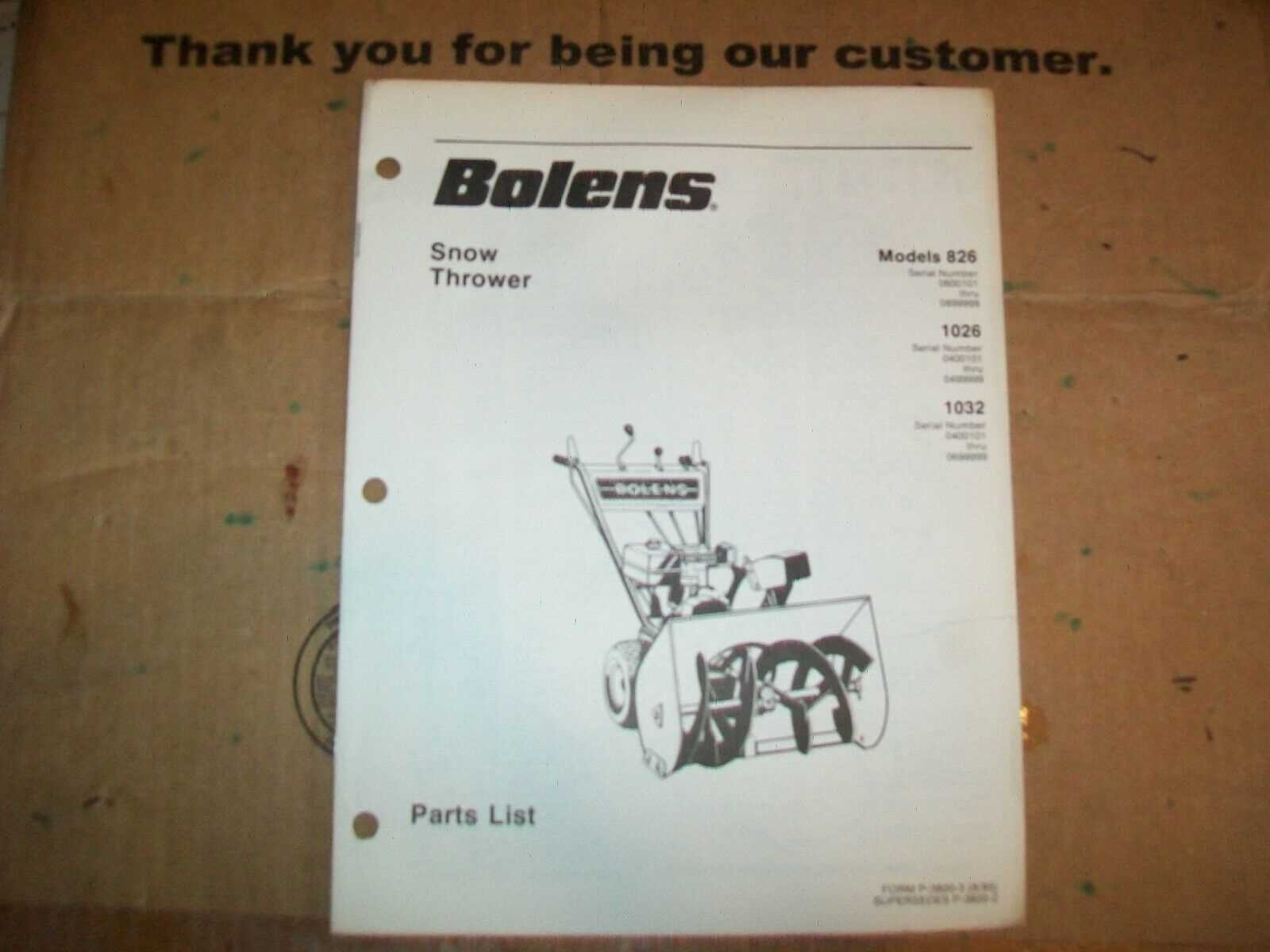 bolens 826 snowblower parts diagram