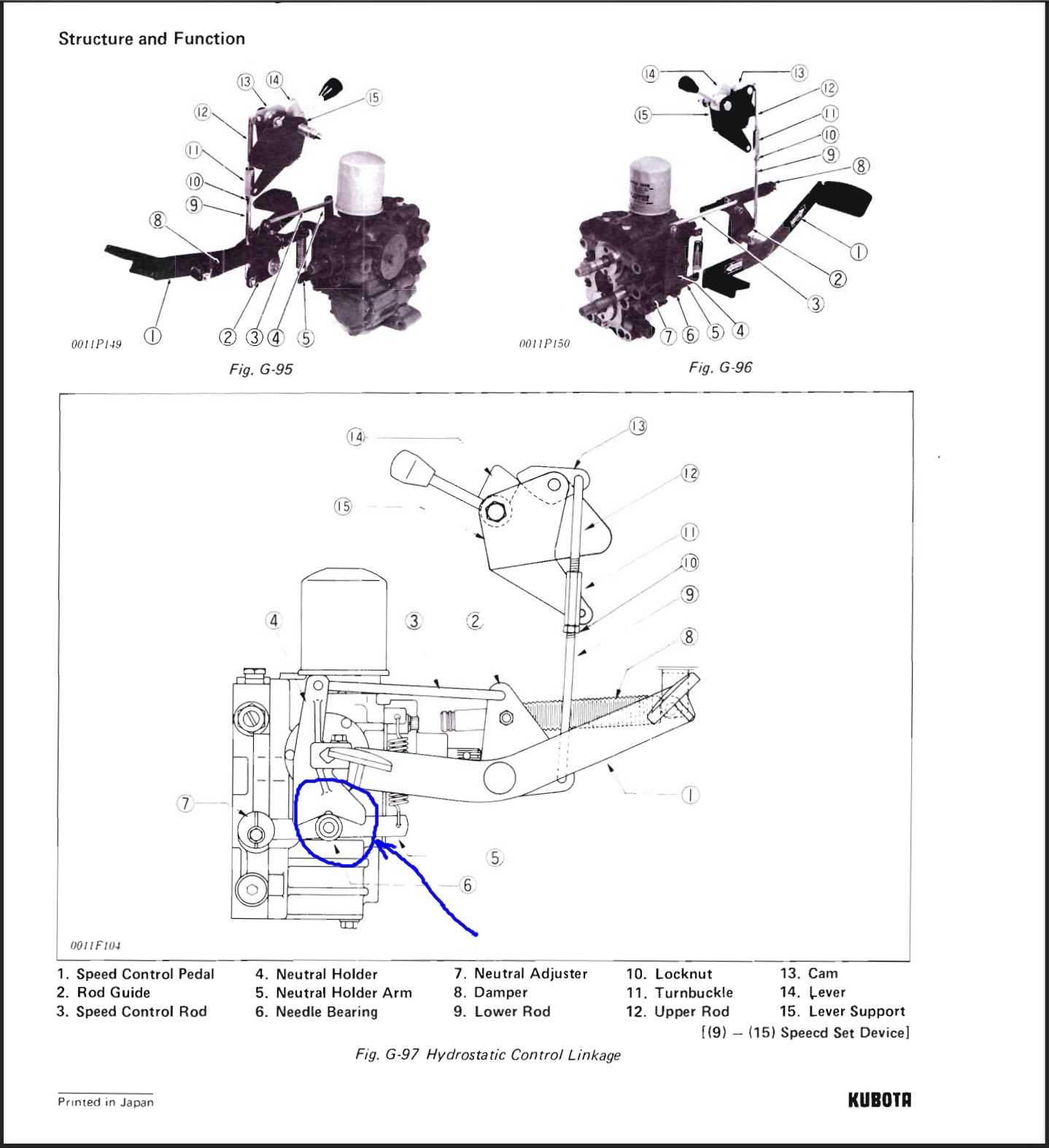 kubota b7100 hst parts diagram