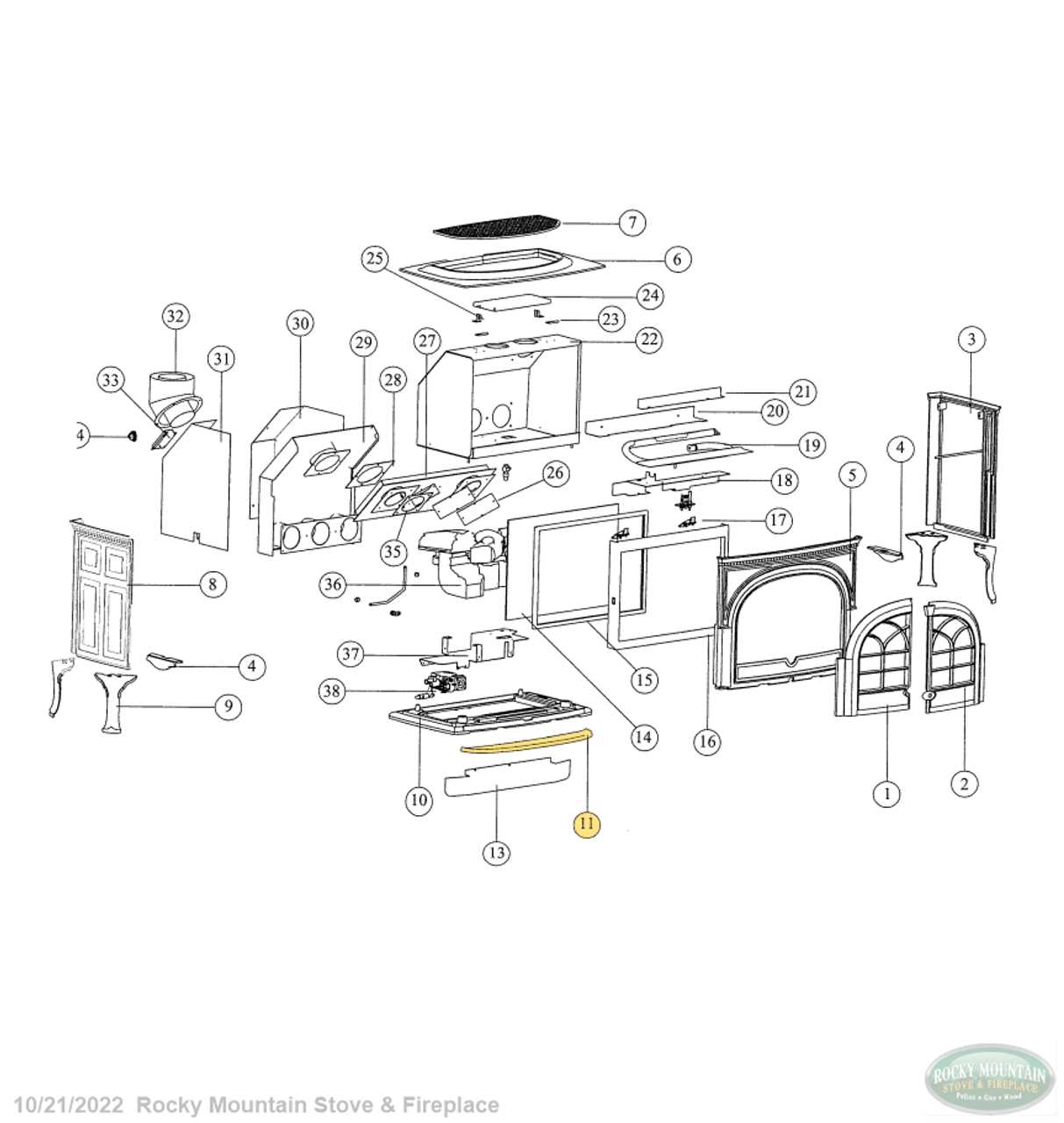 jotul firelight 12 parts diagram