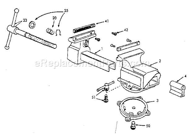 bench vise parts diagram