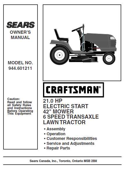 craftsman lawn mower model 944 parts diagram