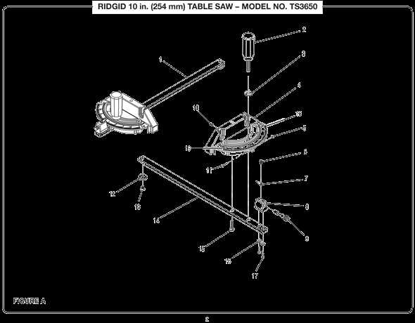 mastercraft table saw parts diagram