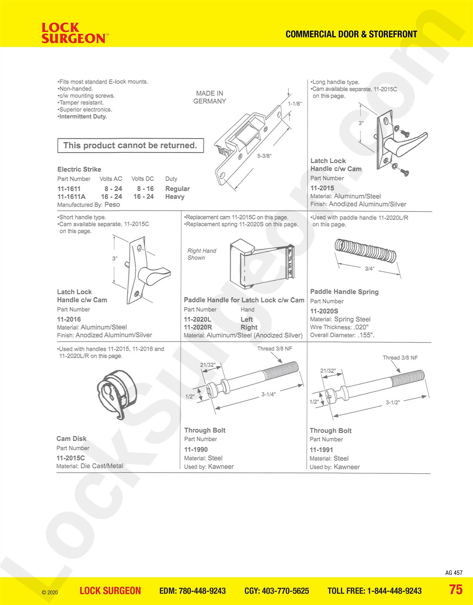 commercial door handle parts diagram