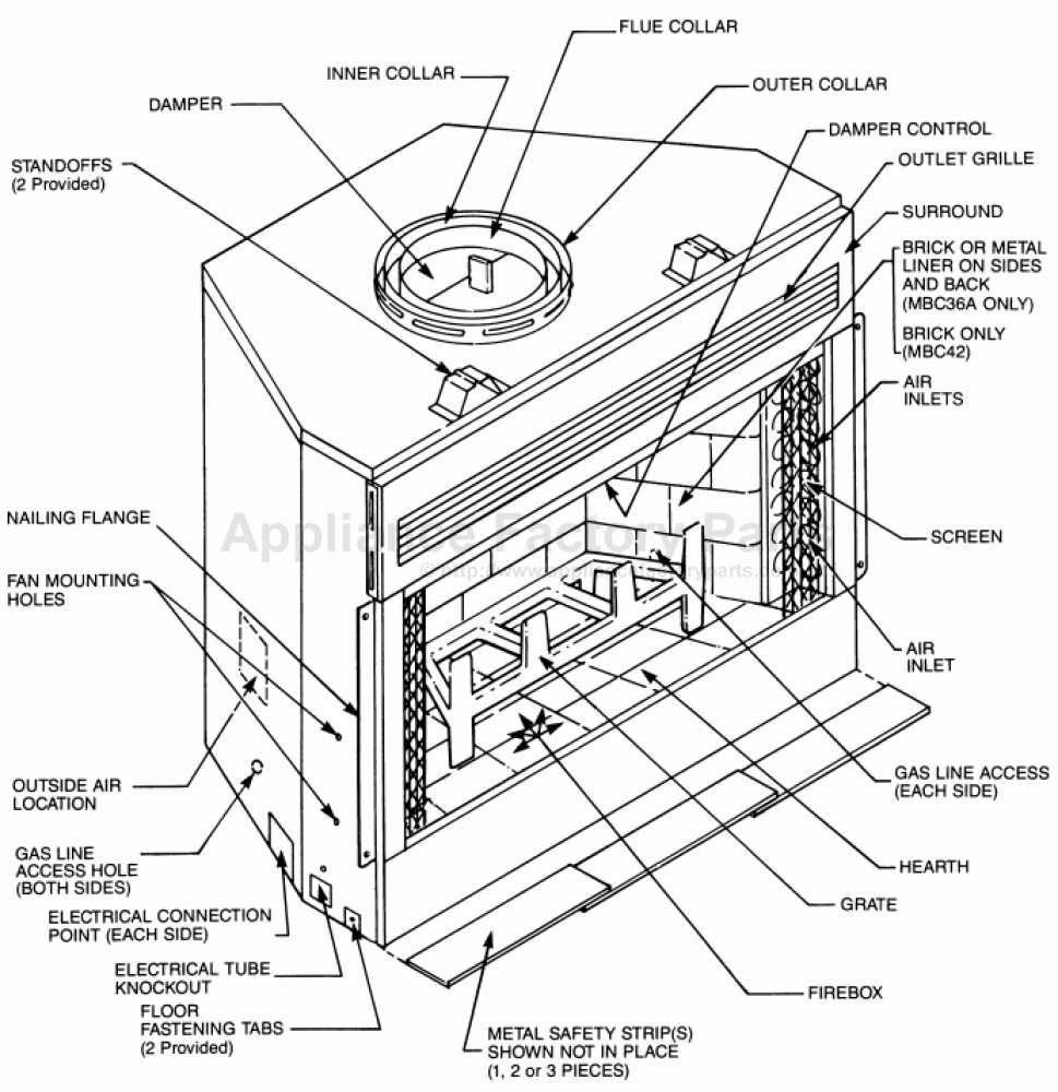 electric fireplace parts diagram