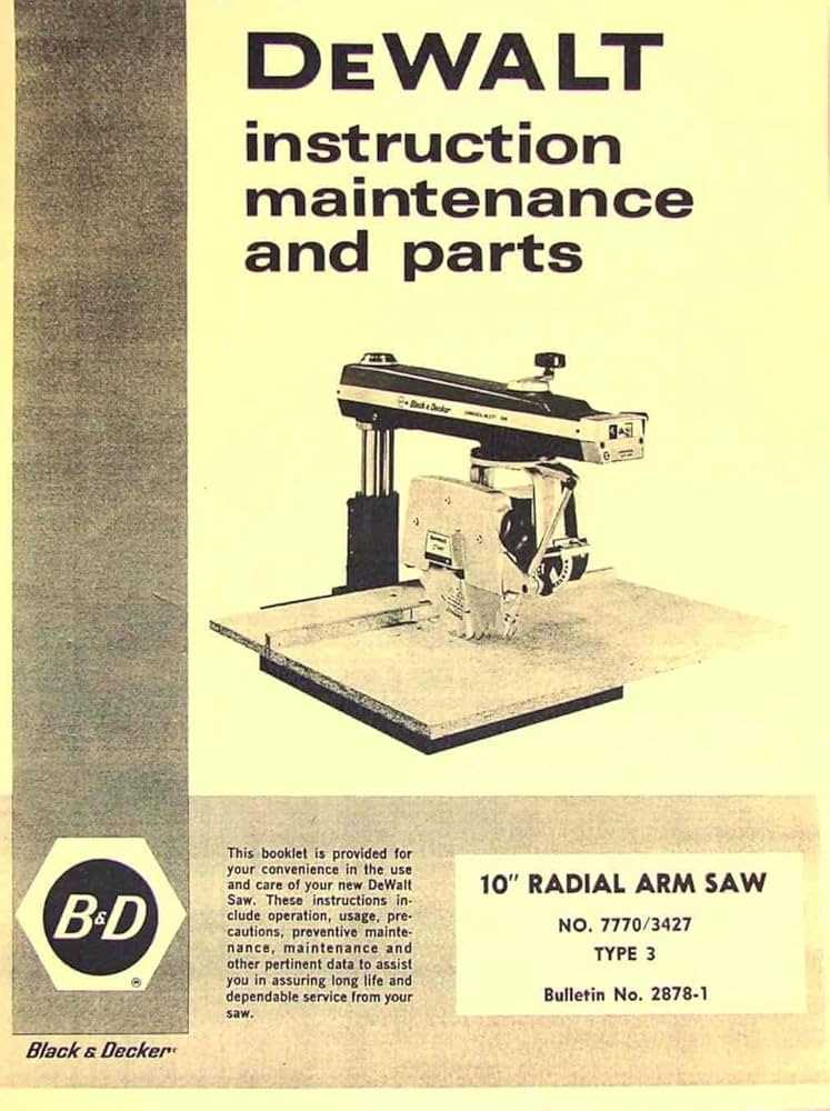 dewalt radial arm saw parts diagram