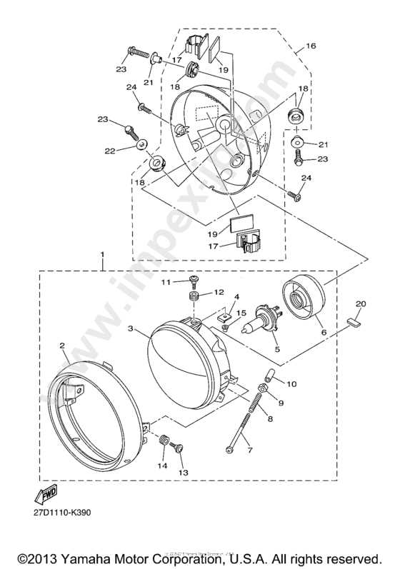 diagram headlight parts names