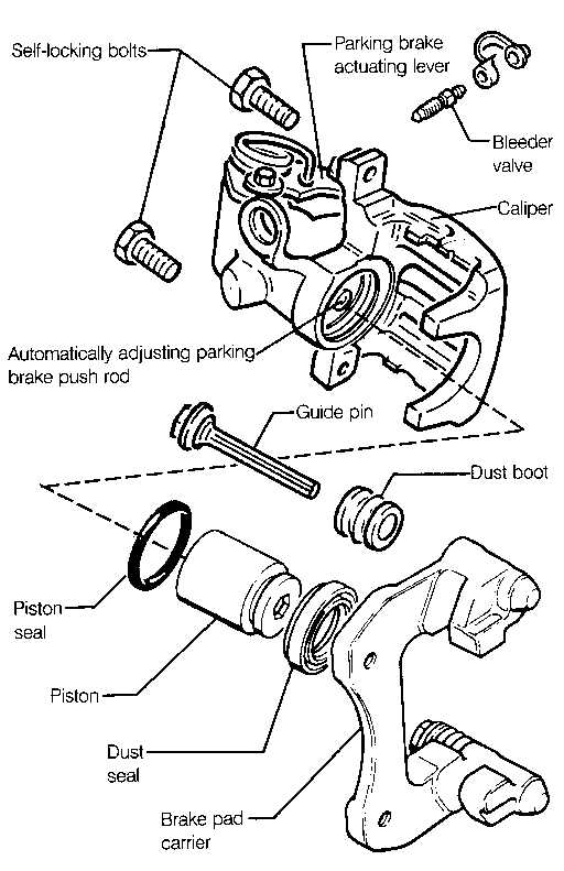 parts of a brake caliper diagram