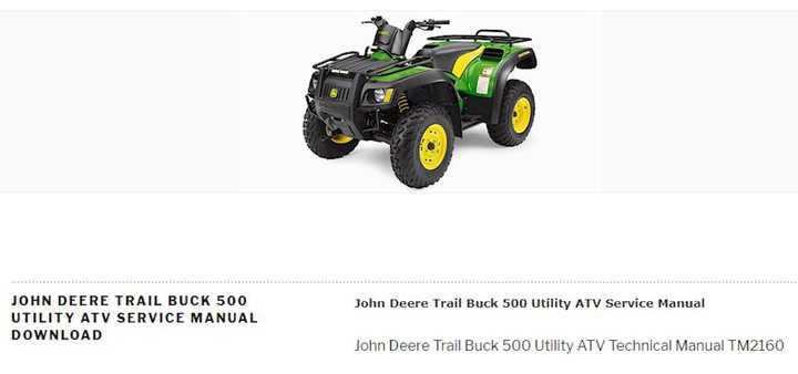 john deere buck 500 parts diagram