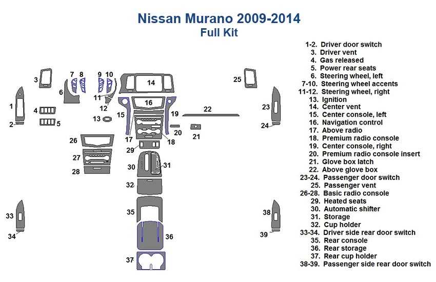 2009 nissan murano parts diagram