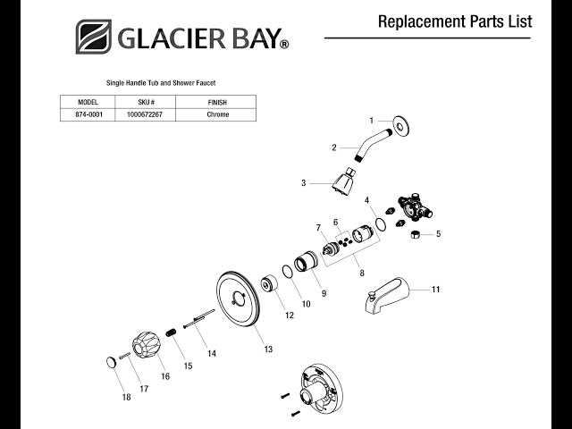 glacier bay bathroom faucet parts diagram