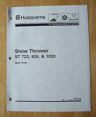 husqvarna snow blower st224 parts diagram