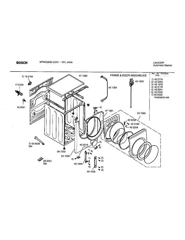 bosch vision 300 series washer parts diagram