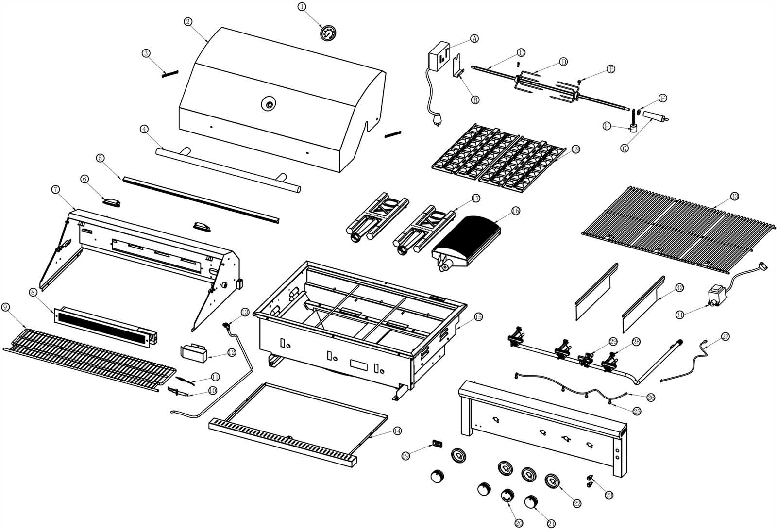 parts of a grill diagram