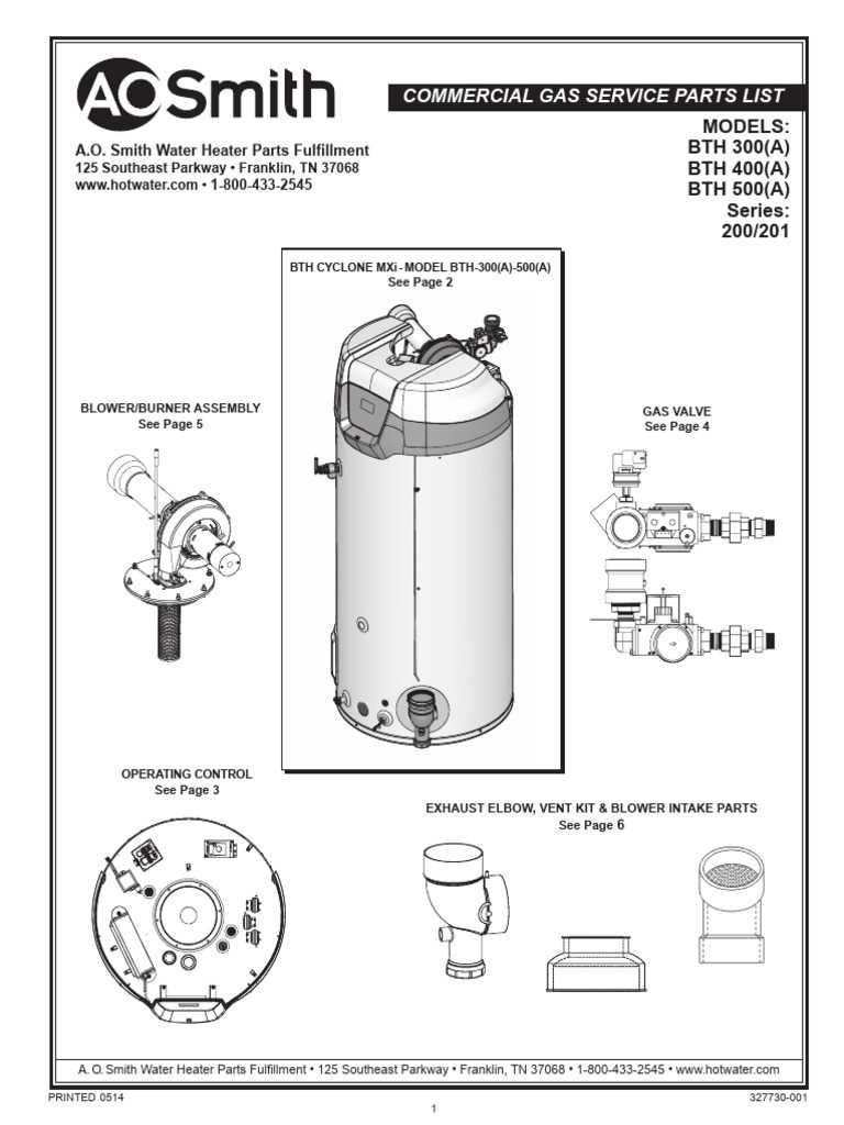 gas hot water heater parts diagram