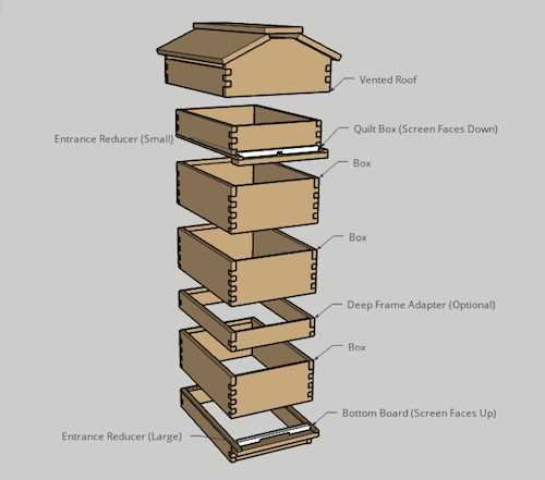 beehive parts diagram