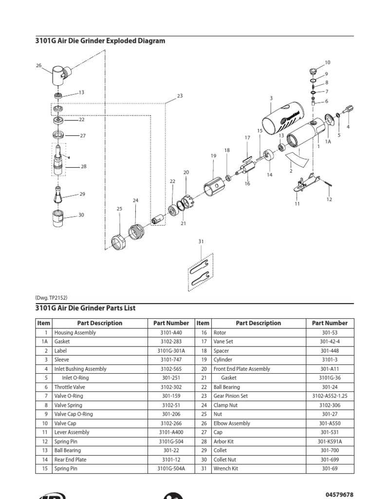 die grinder parts diagram