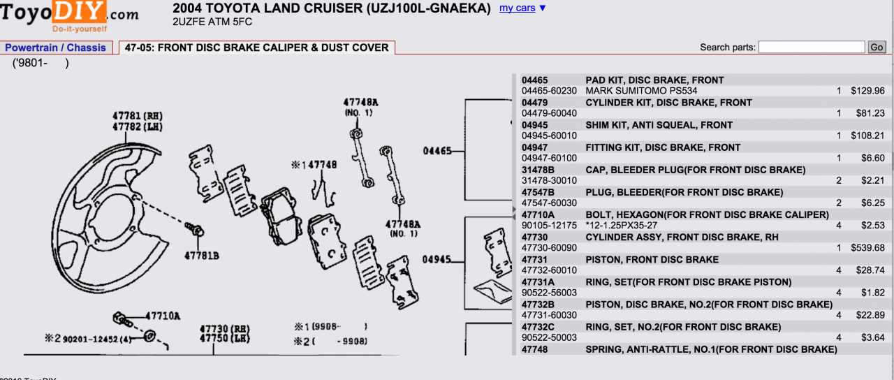 parts diagram toyota