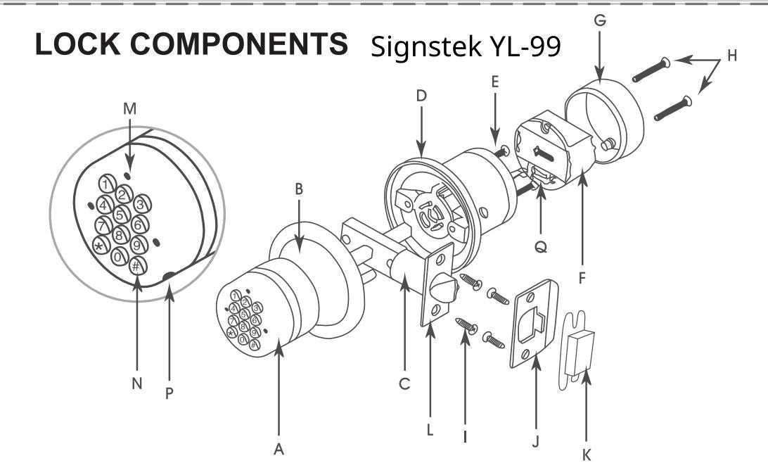 entry door parts diagram