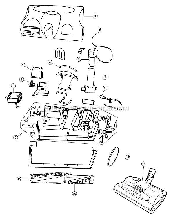 canister vacuum kenmore vacuum model 116 parts diagram