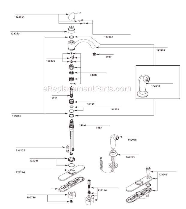 moen chateau kitchen faucet parts diagram