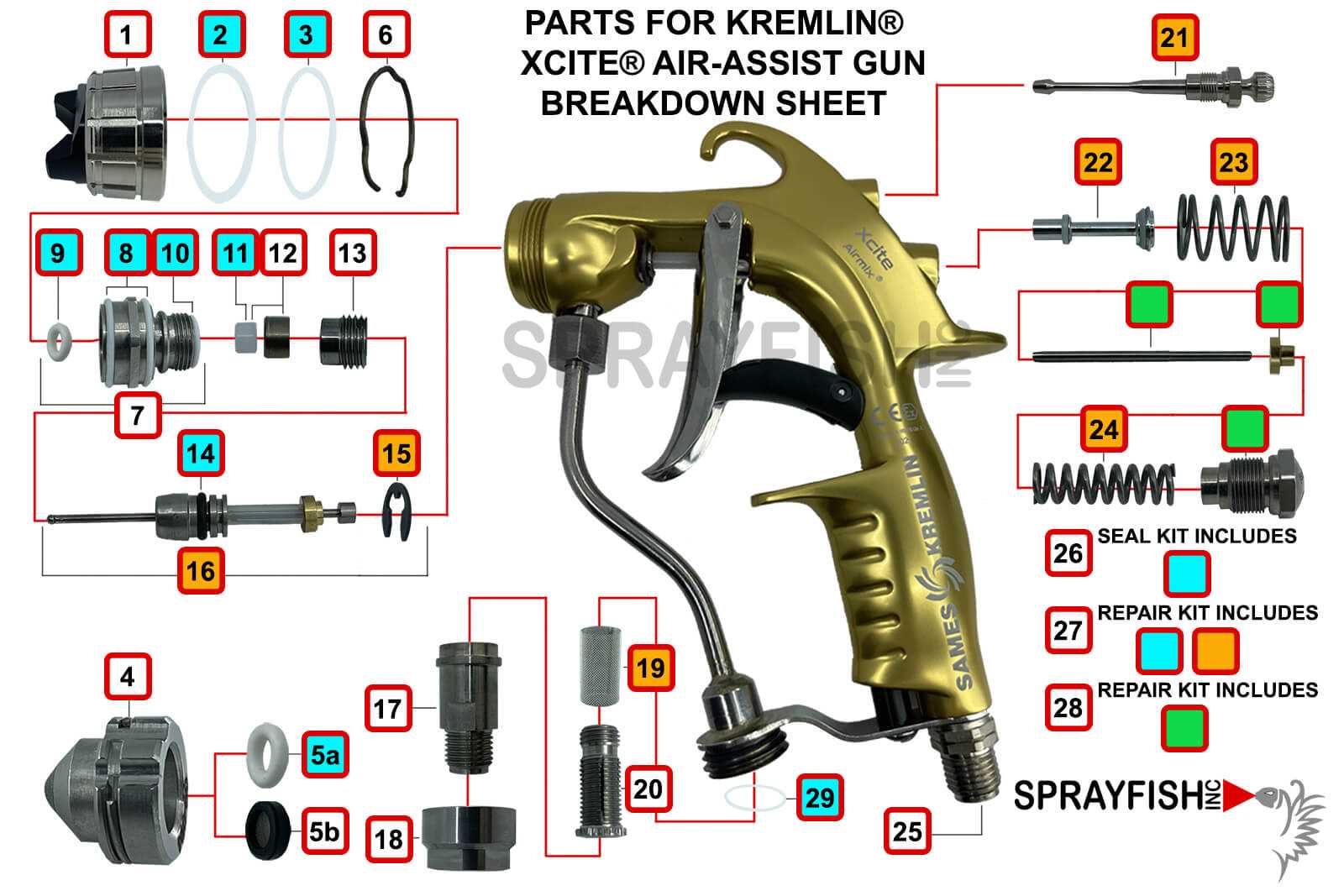 kremlin xcite parts diagram