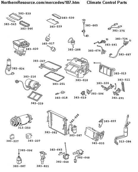 mercedes r107 parts diagram