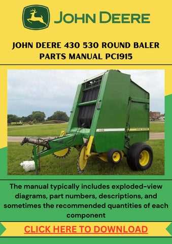 john deere 530 round baler parts diagram