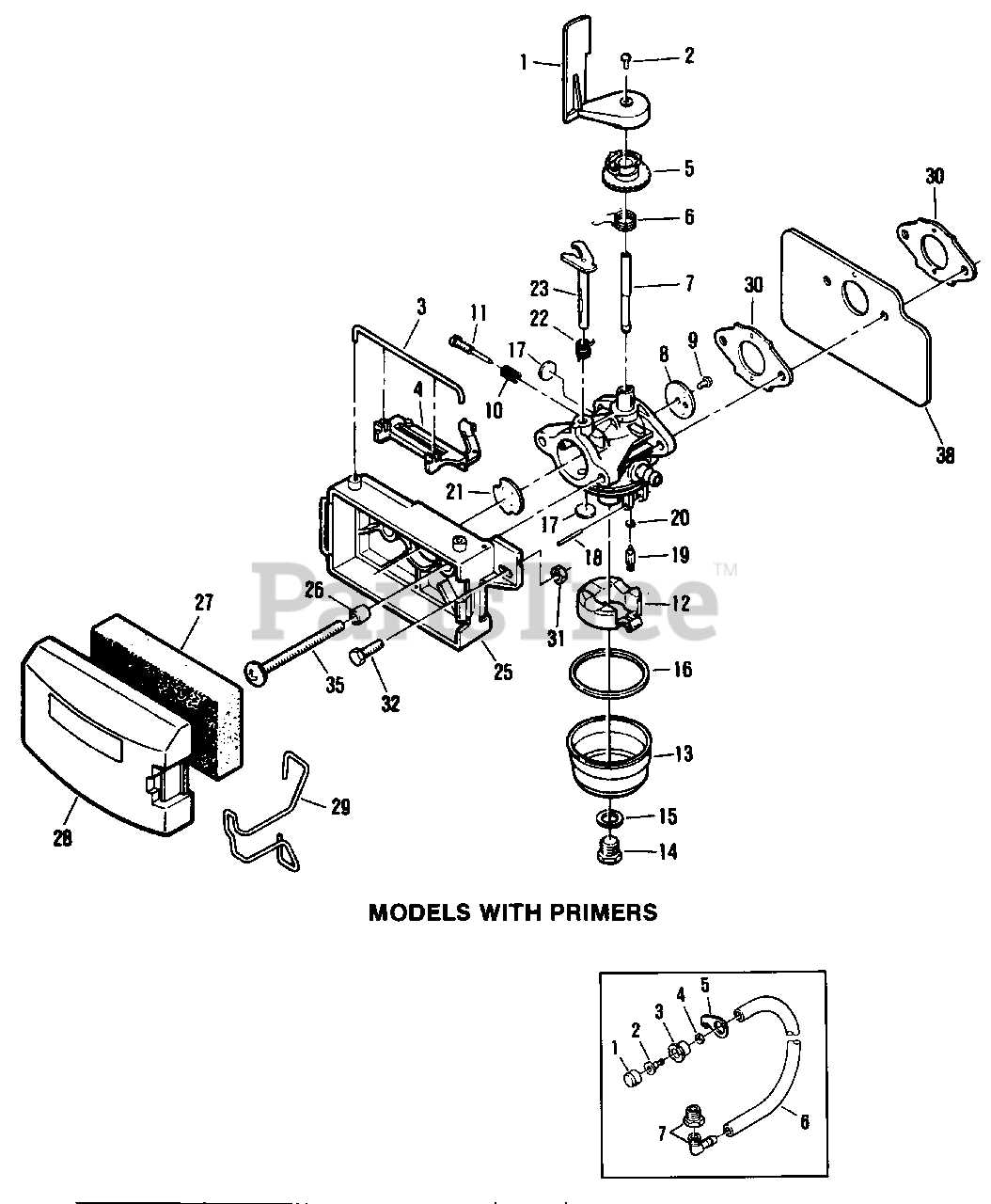 lawn mower carburetor parts diagram