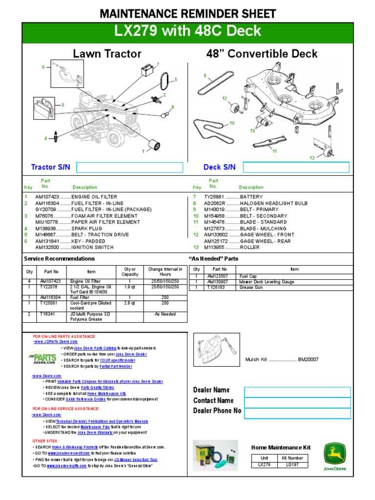 john deere 48c deck parts diagram