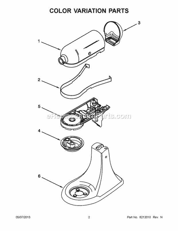 kitchenaid artisan mixer parts diagram