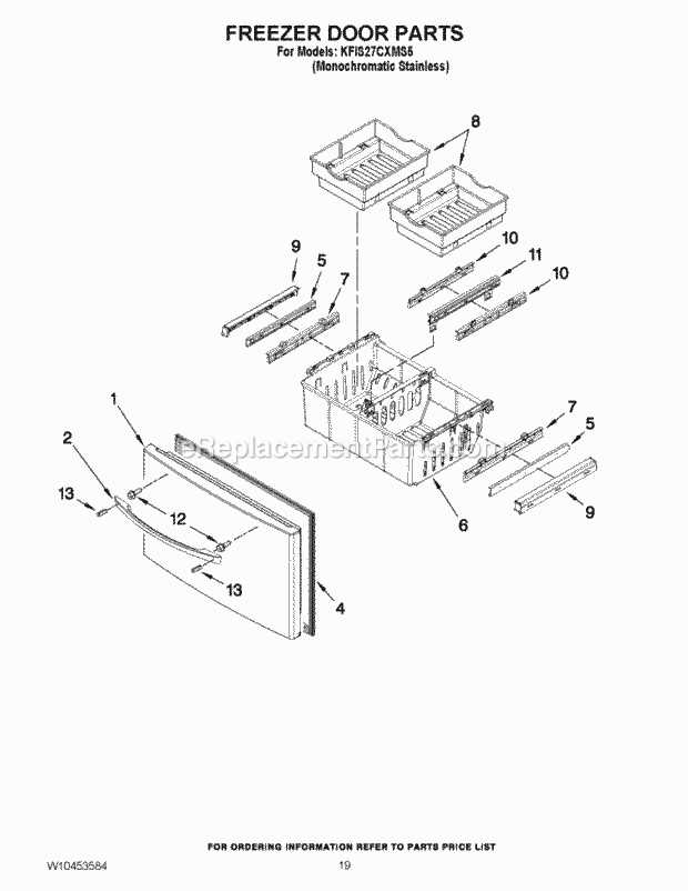 kitchenaid side by side refrigerator parts diagram