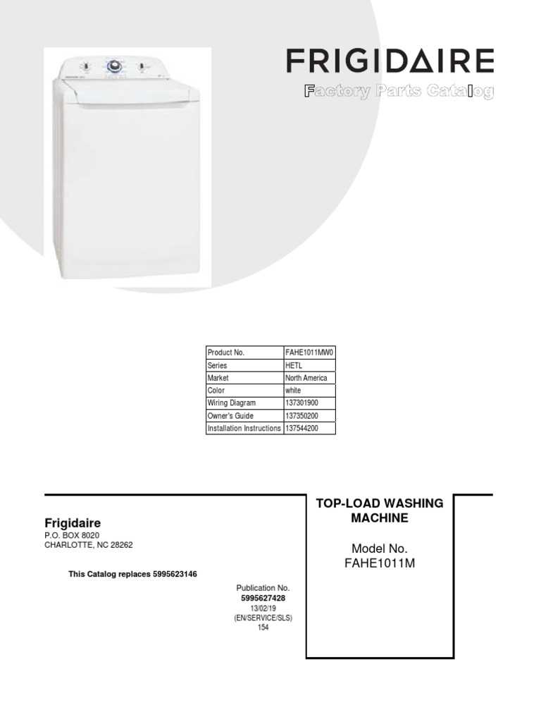 frigidaire affinity top load washer parts diagram