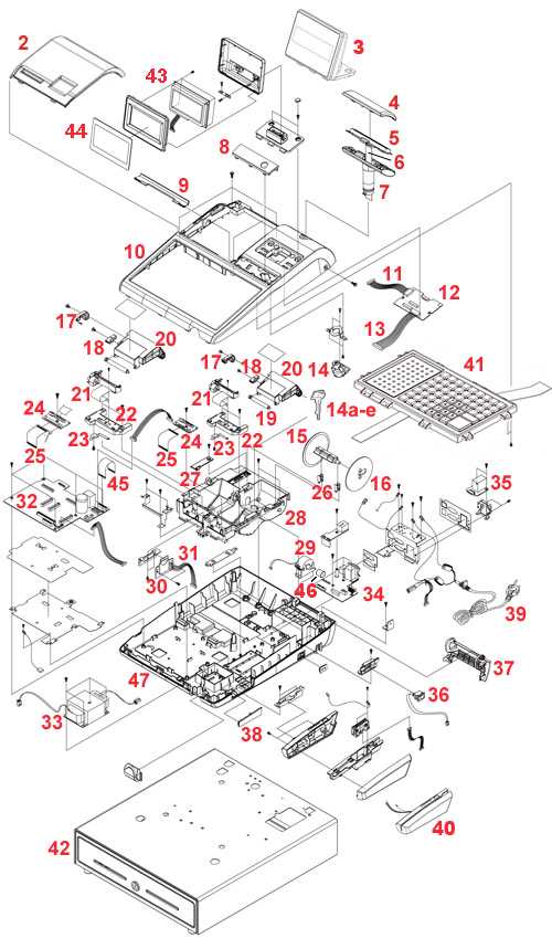 cash register parts diagram