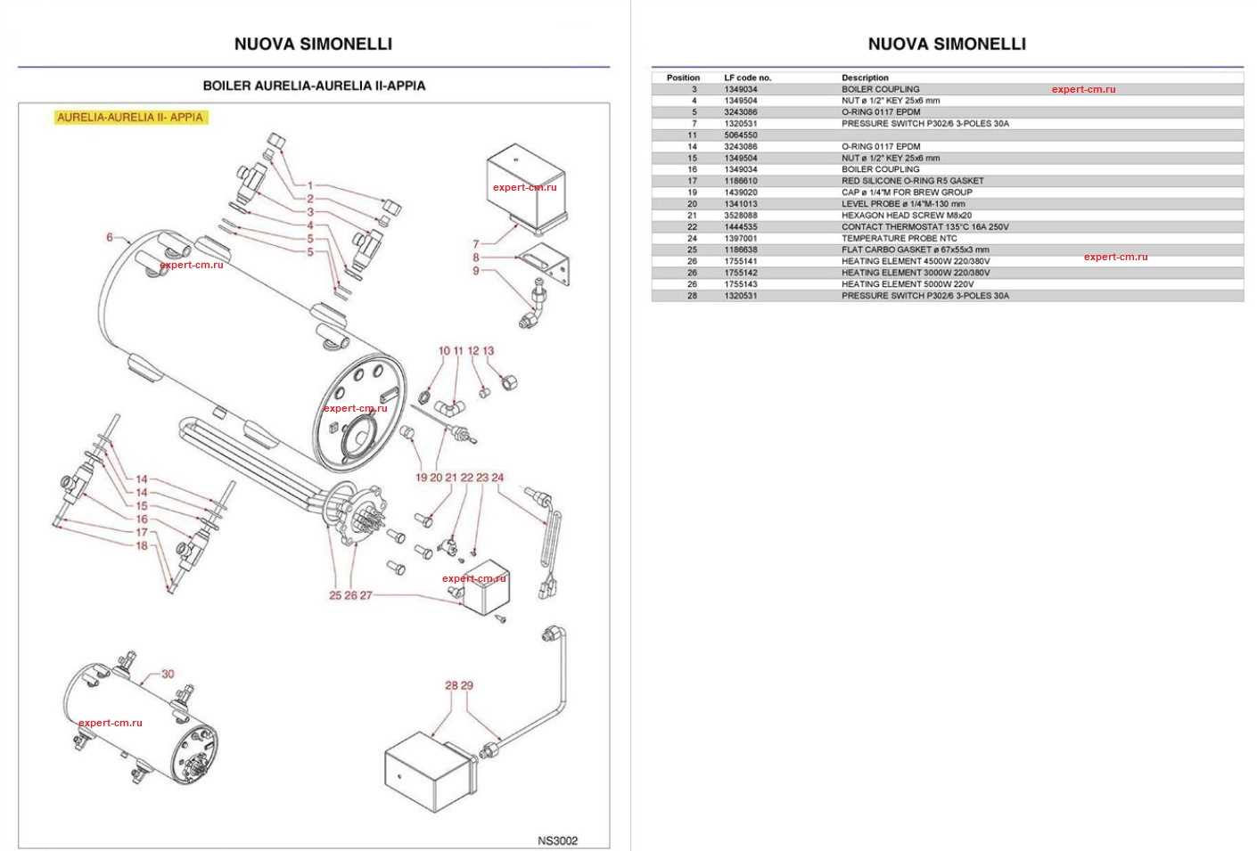 nuova simonelli appia parts diagram