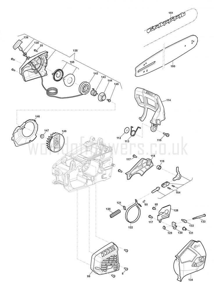 husqvarna 136 chainsaw parts diagram