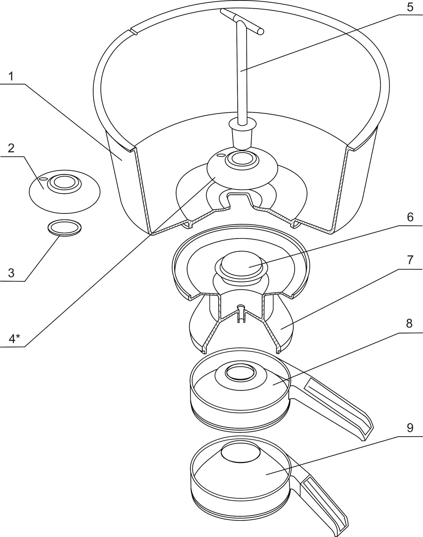 cream separator parts diagram